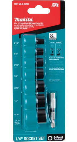 Makita Juego de dados 1/4″ + 6 mm 